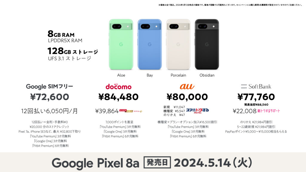 Google Pixel 8a　価格_ストアクレジット_下取り