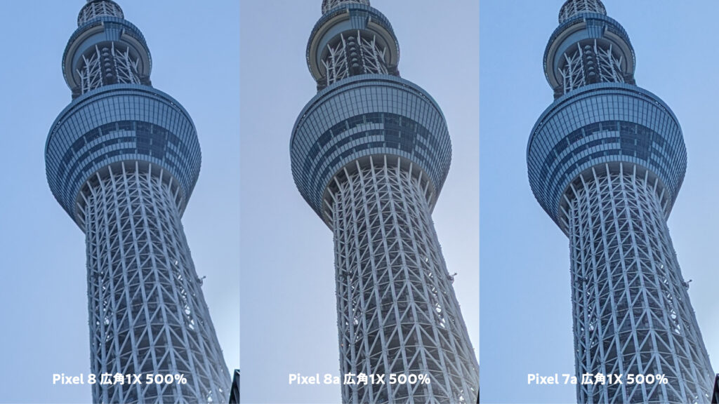 Pixel 8 vs Pixel 8a vs Pixel 7aのカメラ比較