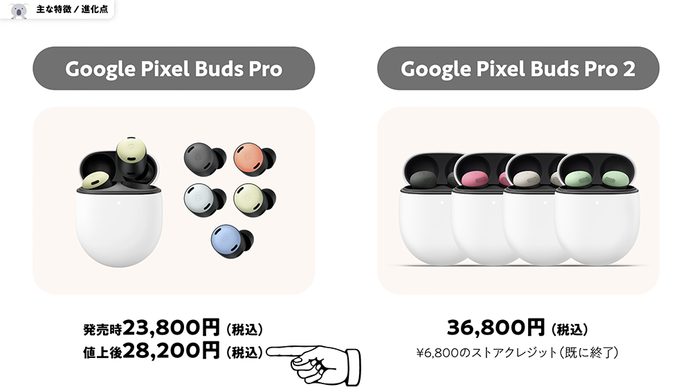 「Google Pixel Buds Pro 2」価格