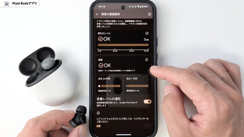 「Google Pixel Buds Pro 2」Pixel Buds アプリ　ヒアリングウェルネス