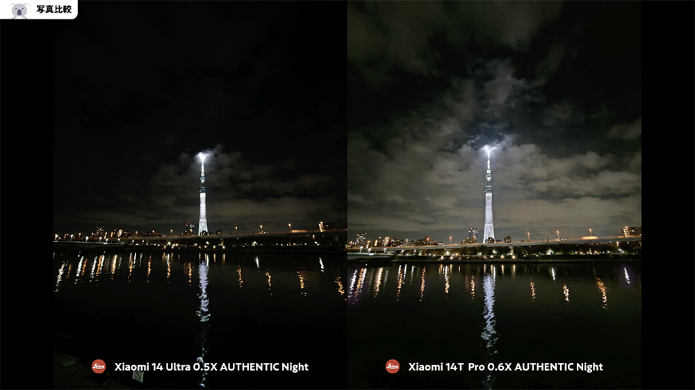 「Xiaomi 14T Pro」「Xiaomi 14 Ultra」写真の比較と夜の作例