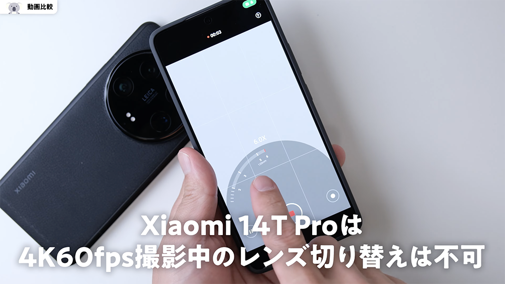 「Xiaomi 14T Pro」レンズ切り替え