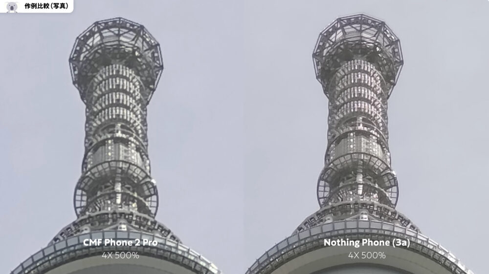 CMFPhone2ProとNothingPhone (3a)のカメラ比較作例
