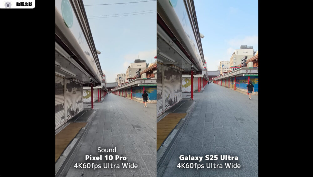 Pixel 10 Pro・Galaxy S25 Ultraの動画比較