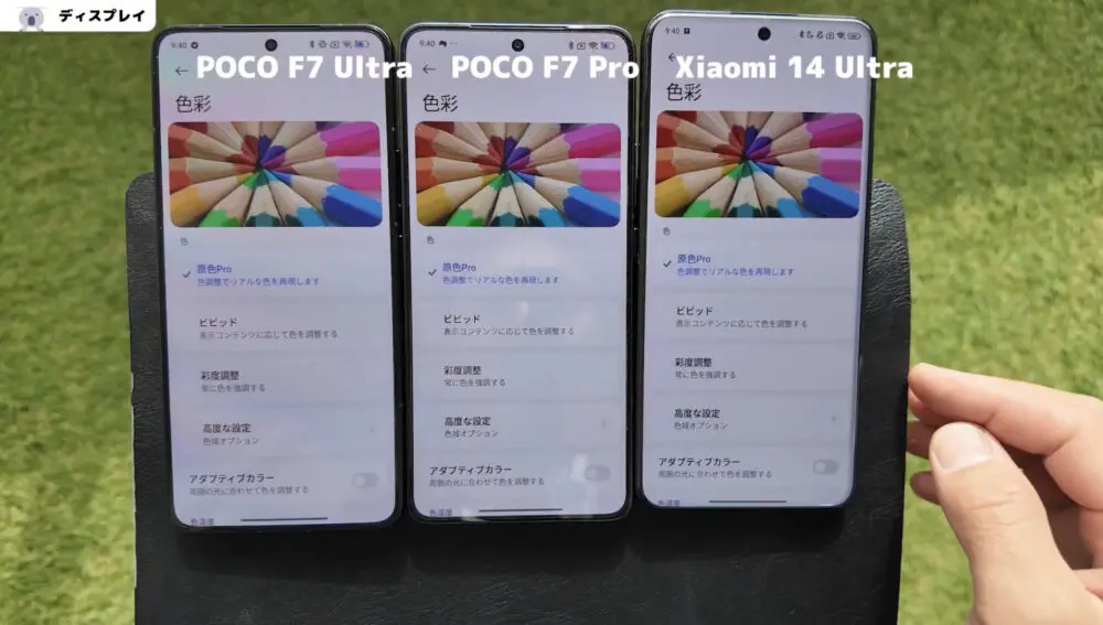 poco f8 proディスプレイ比較