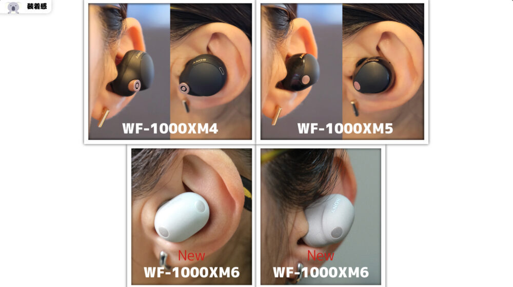 wf1000xm6イヤホン装着イメージ小さい耳
