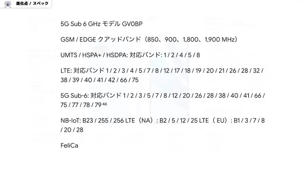 Pixel10aバンド対応